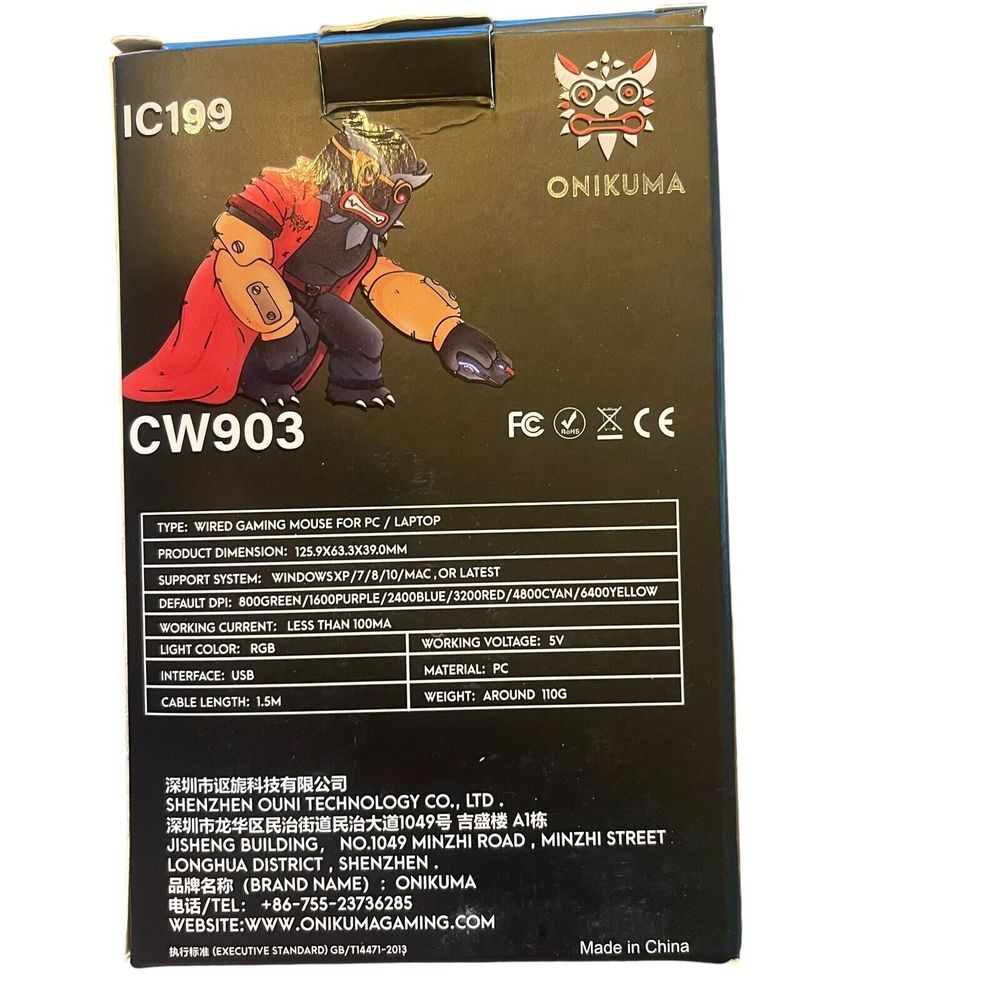 Onikuma CW903 Pro Gaming Mouse with RGB 6 Changing Colors Focused On‎ Gaming - Picture 6 of 7
